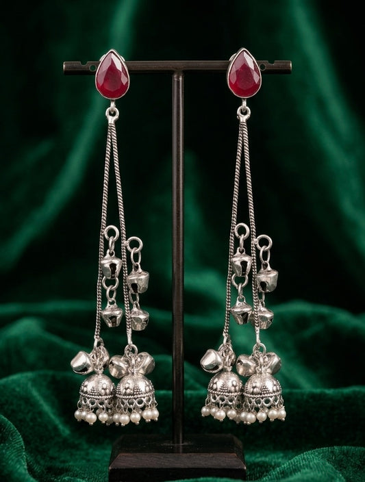 Royal Ruby Kashmiri Sahara Earrings