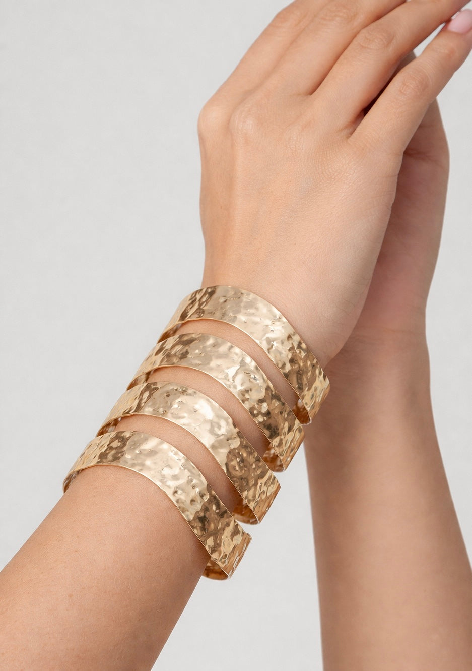 Cleo Hammered Wave Statement Cuff