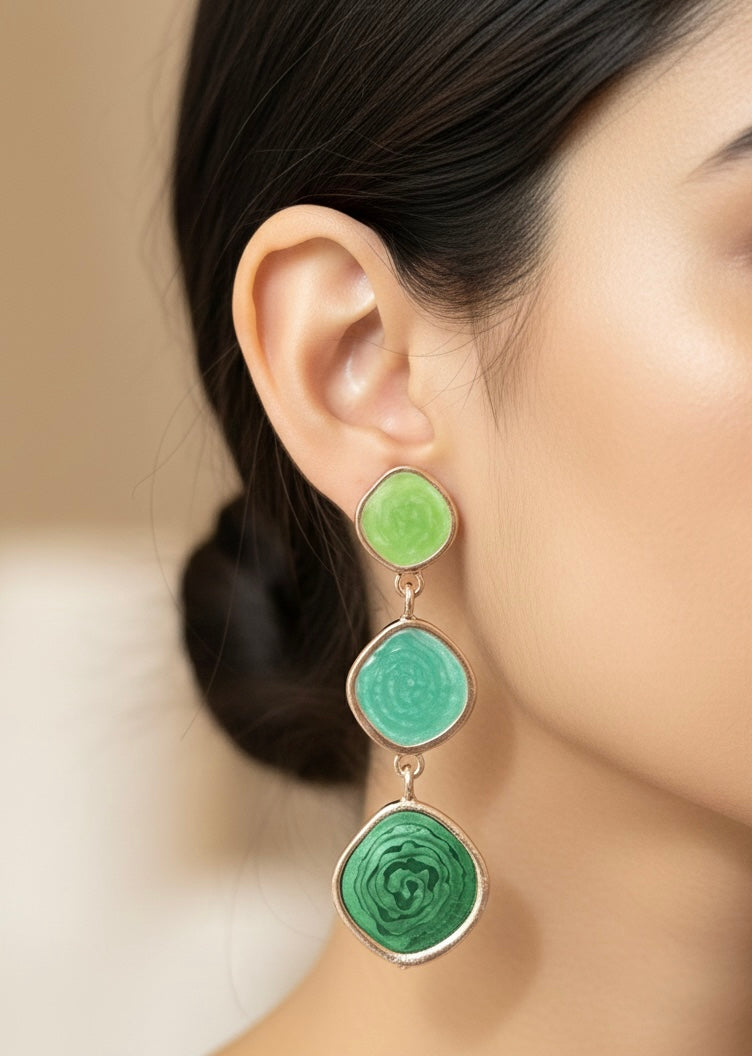 Abstract Cascade Drop Earrings | Ombre Artistic Statement Jewelry