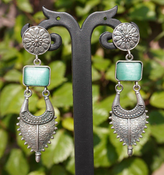 Bohemian Oxidized Drop Earrings | Tribal Afghani Look Earring