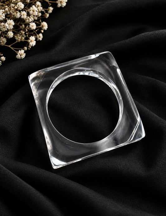 Crystal Clear Sculptural Resin Bangle