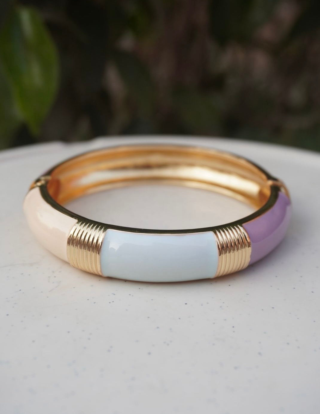 Pastel Lavender and Sky Blue Hinged Bracelet