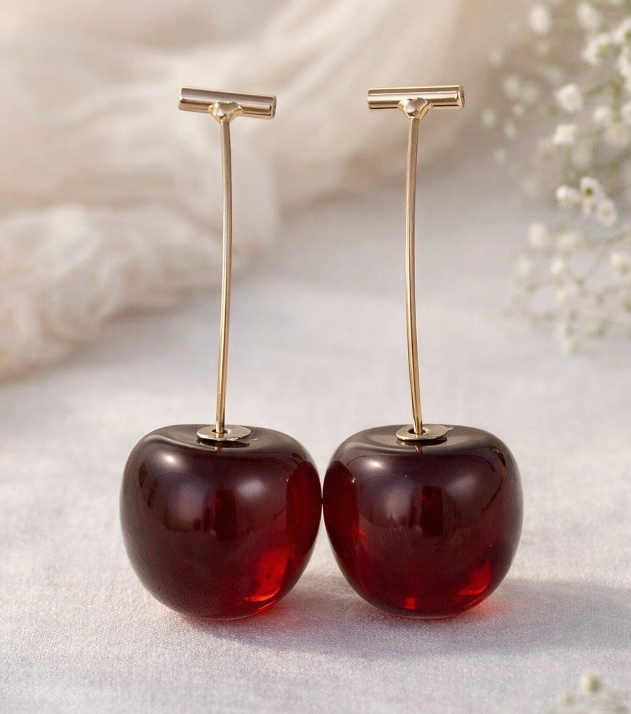 Midnight Cherry Trending Drop Earrings