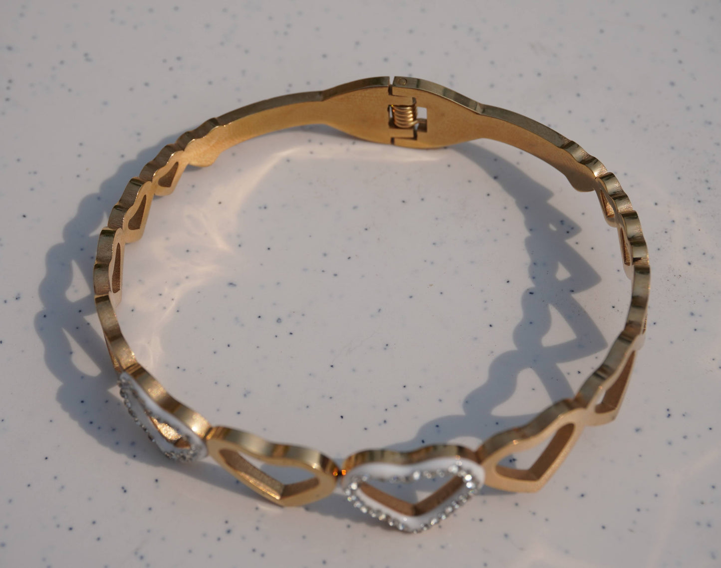 Gold Heart Charm Bracelet for Women