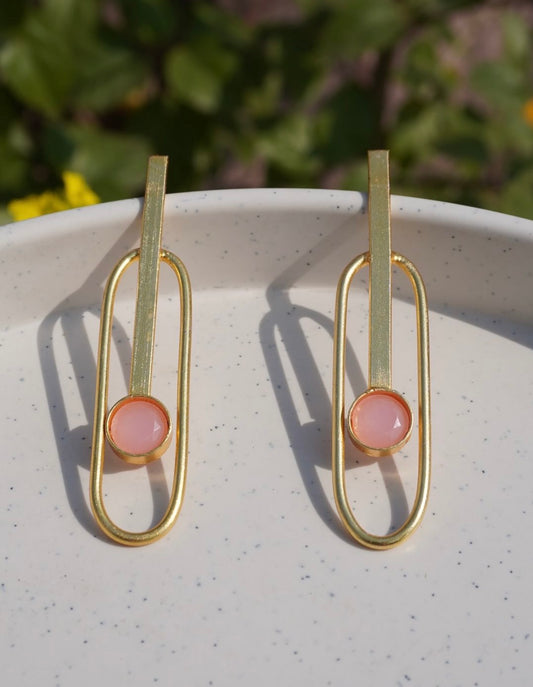 Geometric Hoops in Rose & Gold
