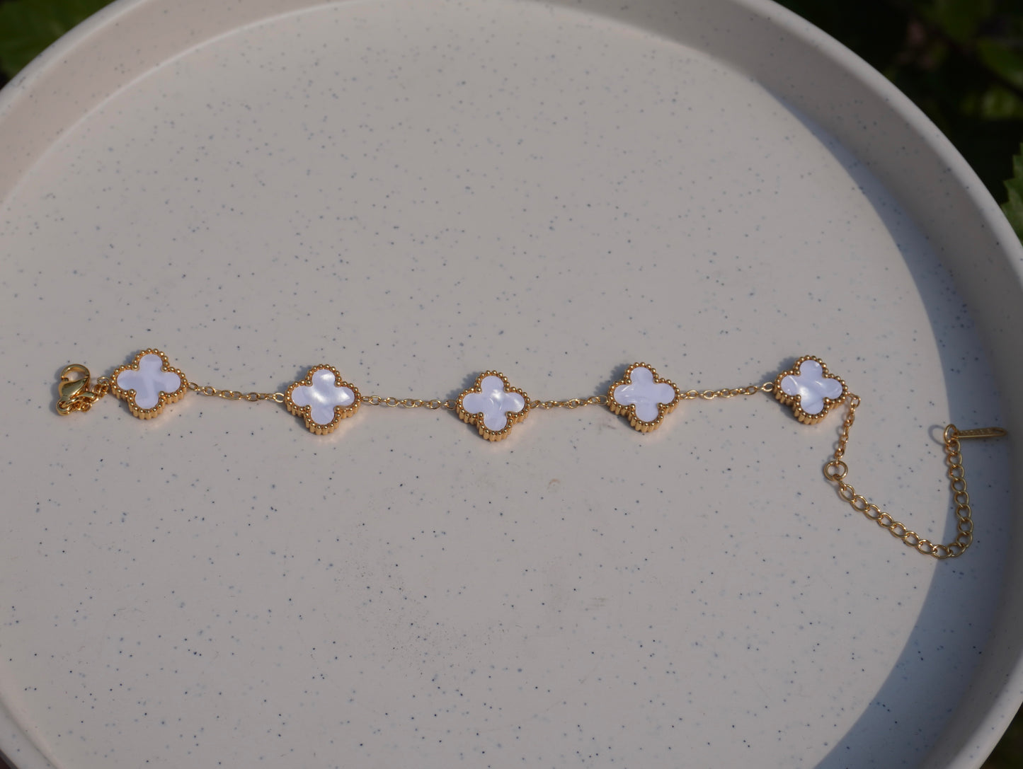 Pearl Clover Chain Bracelet - Gold-Tone Finish
