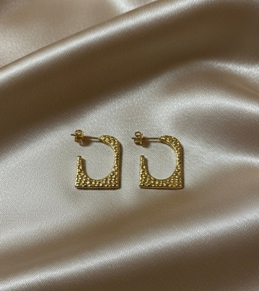 Modern Sculptural Golden Hoops