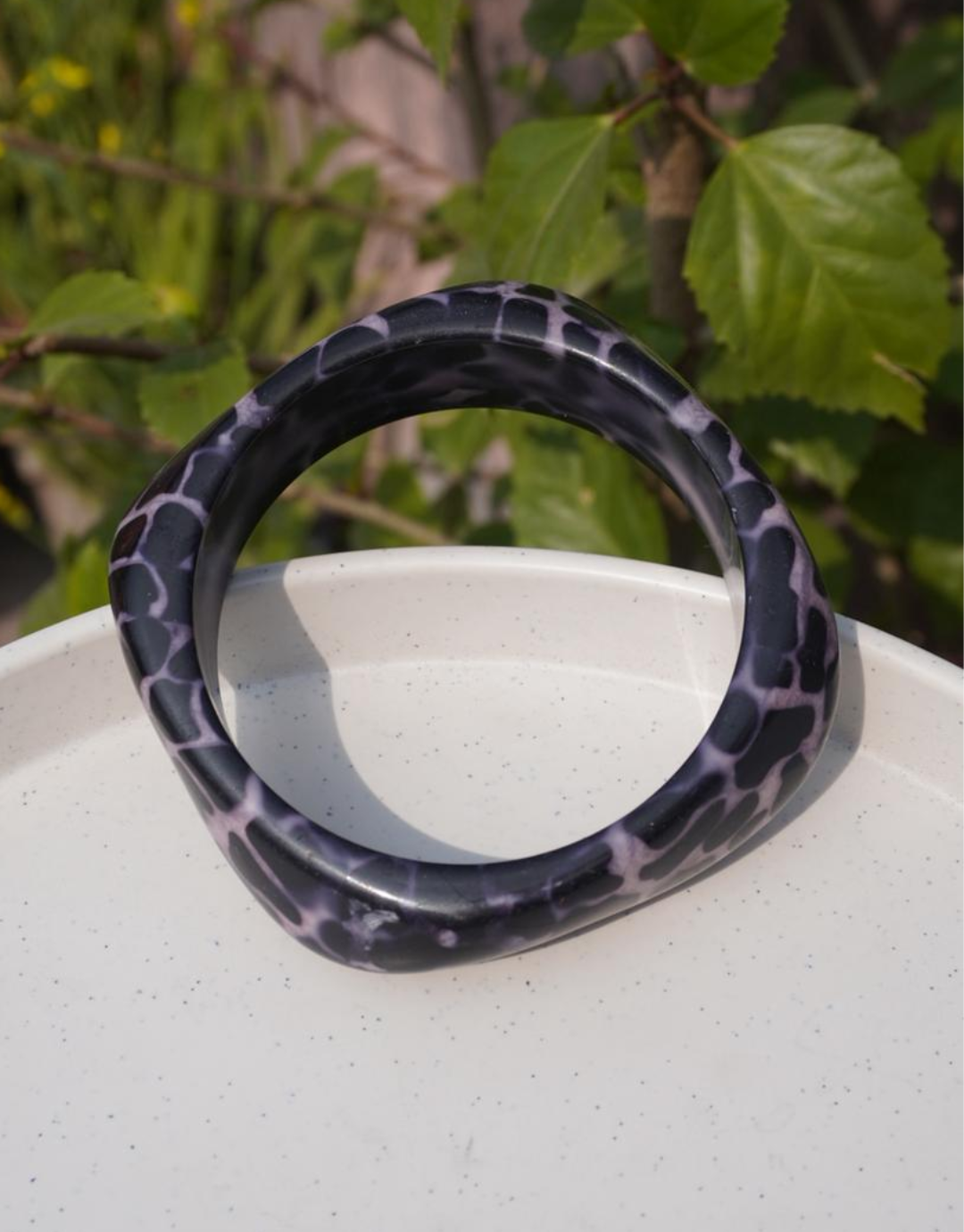 Leopard Chunky Resin Bangle – Statement Bracelet