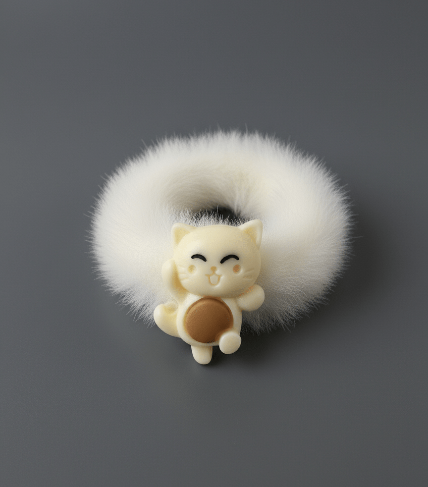 Fluffy Faux Fur Bunny Hair Tie