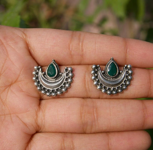 Half-Moon Stud Earrings