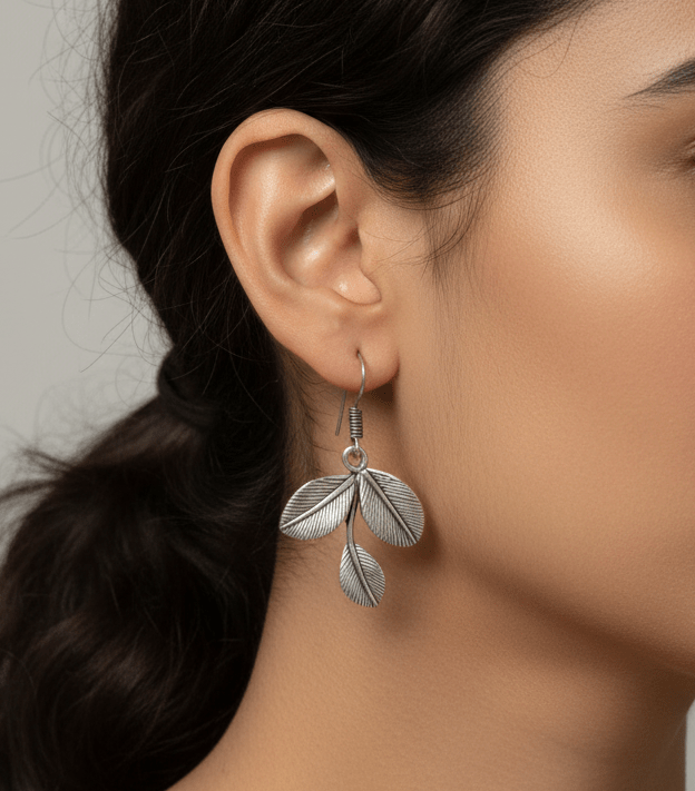 Tri-Leaf Drop Earrings