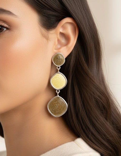 Abstract Cascade Drop Earrings | Ombre Artistic Statement Jewelry