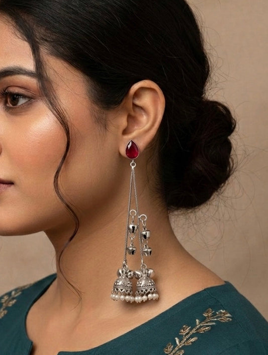 Royal Ruby Kashmiri Sahara Earrings