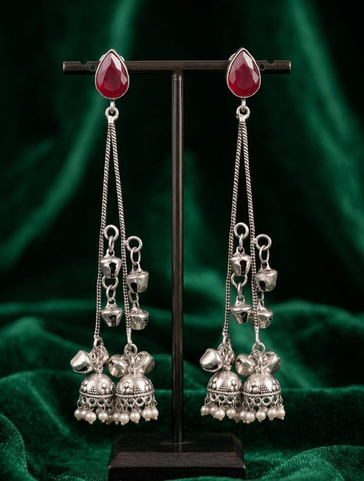 Royal Ruby Kashmiri Sahara Earrings