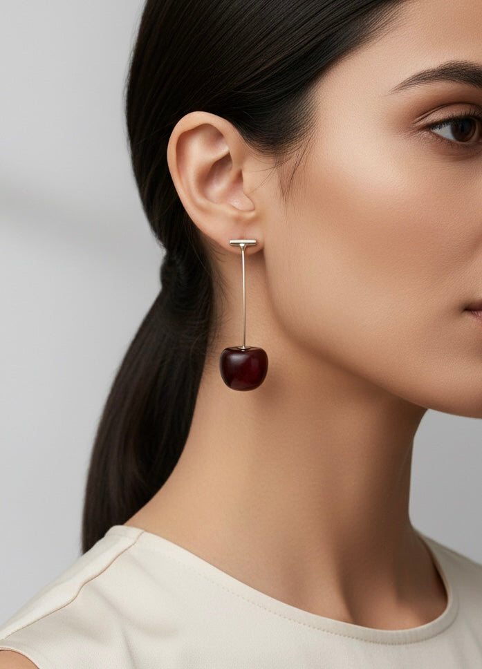 Midnight Cherry Trending Drop Earrings