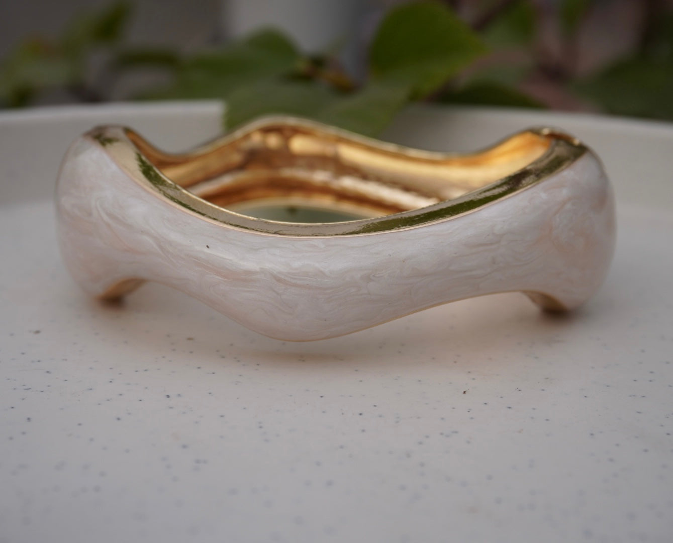 Sculpted Kada Bracelet with Gold Finish