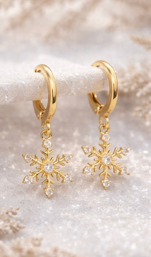 Winter Wonderland Earring Combo – Crystal Snowflake & Solitaire Drop Trio