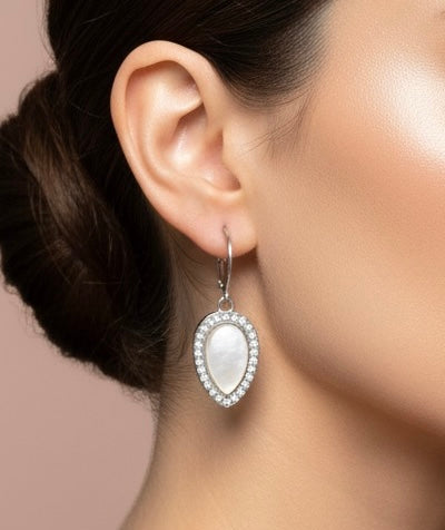 Elegant Silver Teardrop Crystal Earrings | Sparkling Statement Jewelry