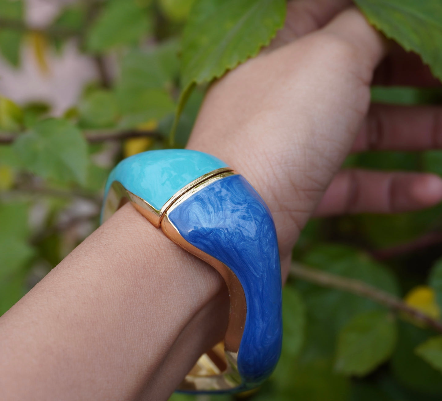 Sculpted Kada Bracelet with Gold Finish