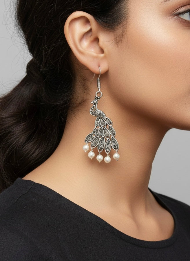 Tribal Spirit Earring Combo – Vintage Silver-Tone Earring Trio