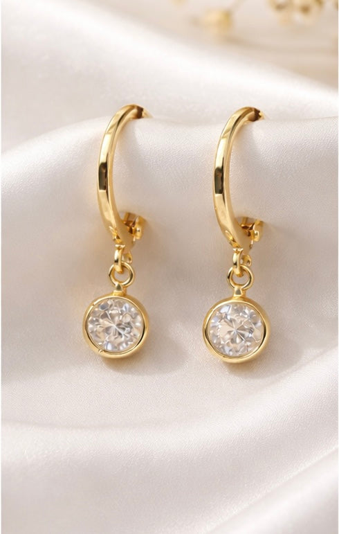 Mariposa Crystal Hoop Set- Shimmering Butterfly & Zirconia-Style Drops