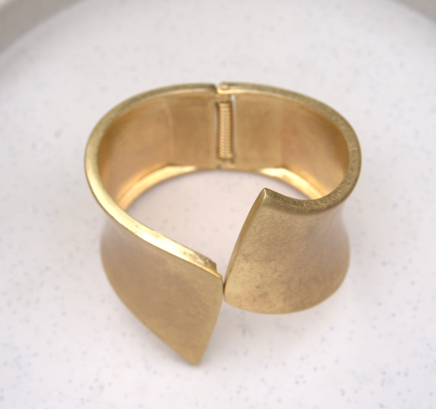 Minimalist Open-Front Gold-Tone Statement Cuff Bracelet