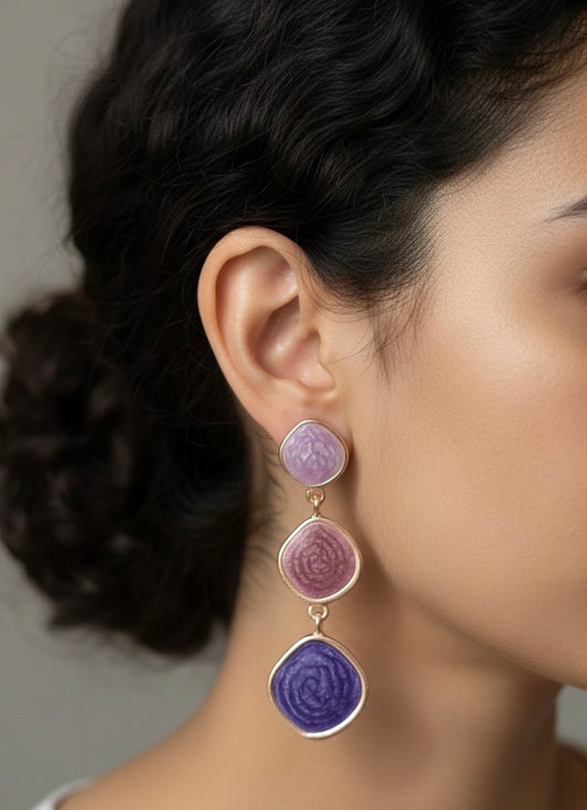 Abstract Cascade Drop Earrings | Ombre Artistic Statement Jewelry