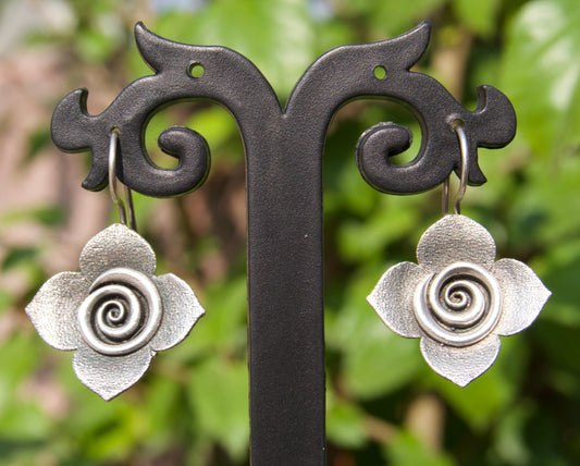 Vintage Rose Oxidized Earrings