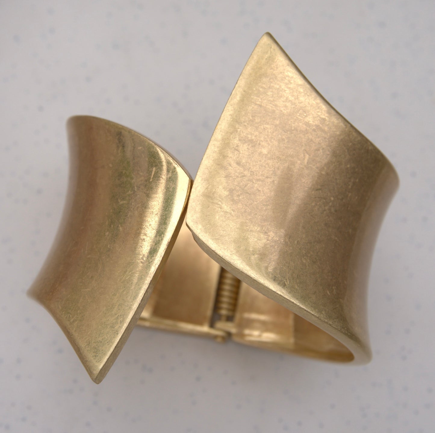 Minimalist Open-Front Gold-Tone Statement Cuff Bracelet
