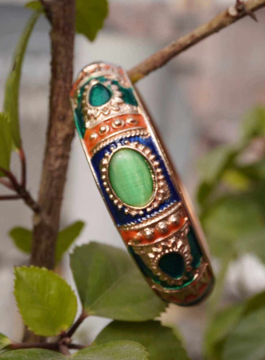 Multicolour Enamel Stone Kada Bracelet – Traditional Handcrafted Elegance
