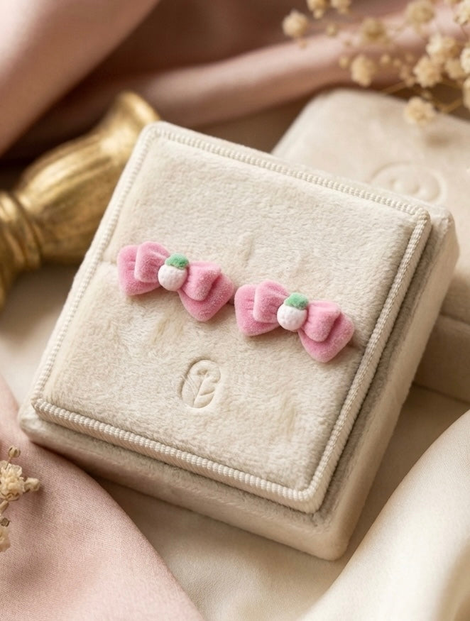 Blush Bow Stud Earrings – Cute & Minimal Everyday Wear