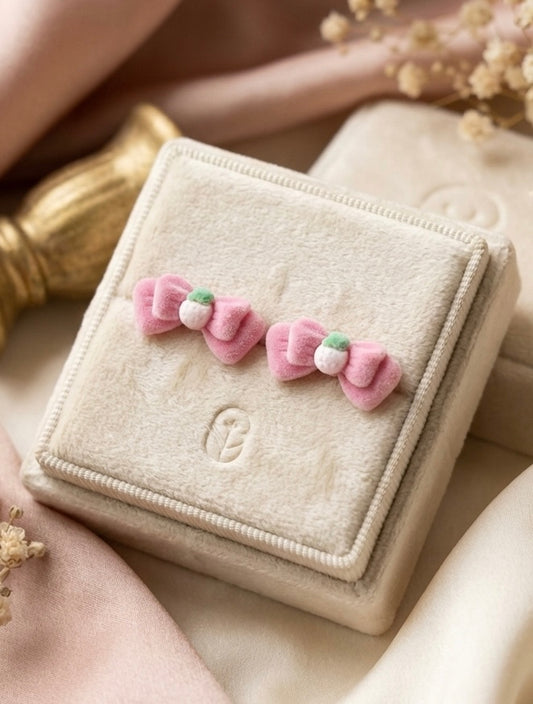 Blush Bow Stud Earrings – Cute & Minimal Everyday Wear