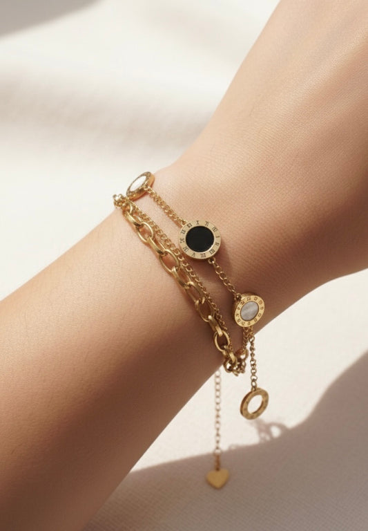 Eleanor Double-Layered Gold Chain Bracelet