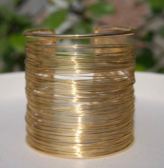Gold Multi-Layered Wire Cuff Bracelet