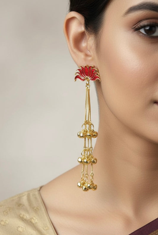 Gulnaar Kashmiri Lotus Chain Earrings
