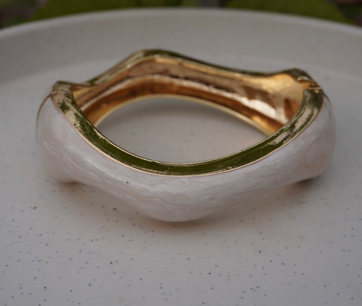 Sculpted Kada Bracelet with Gold Finish