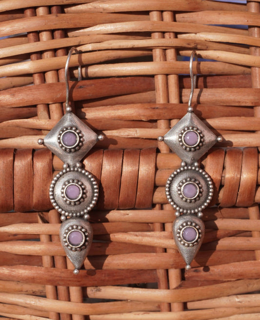 Luxury Three-Tiered Gemstone Statement Earrings