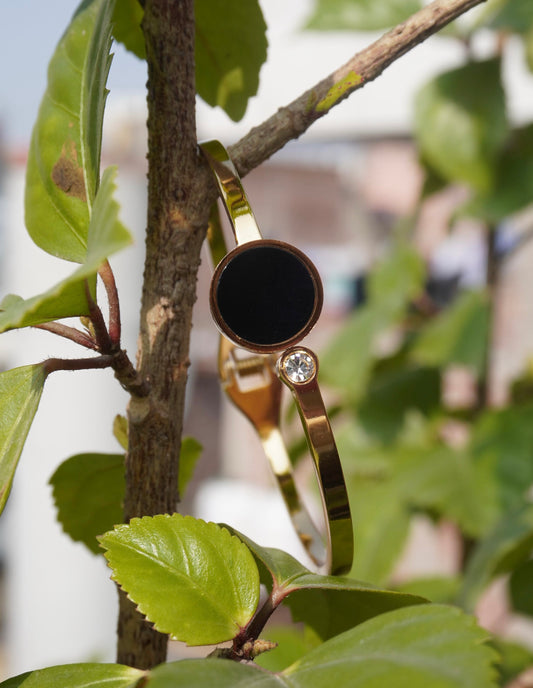 Eclipse Solitaire Onyx Inlay Bracelet