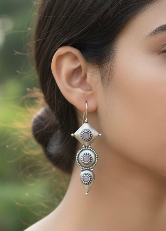 Luxury Three-Tiered Gemstone Statement Earrings