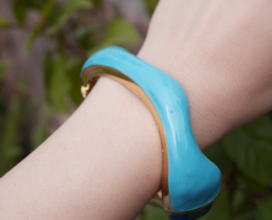 Sculpted Kada Bracelet with Gold Finish