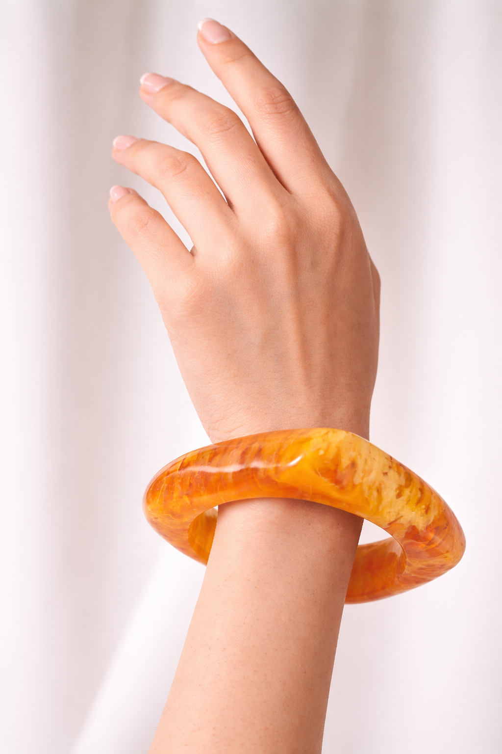 Marbled Amber Wave Resin Bangle