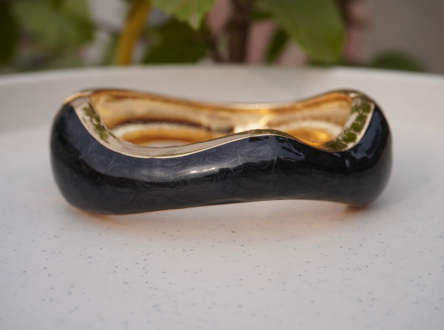 Sculpted Kada Bracelet with Gold Finish