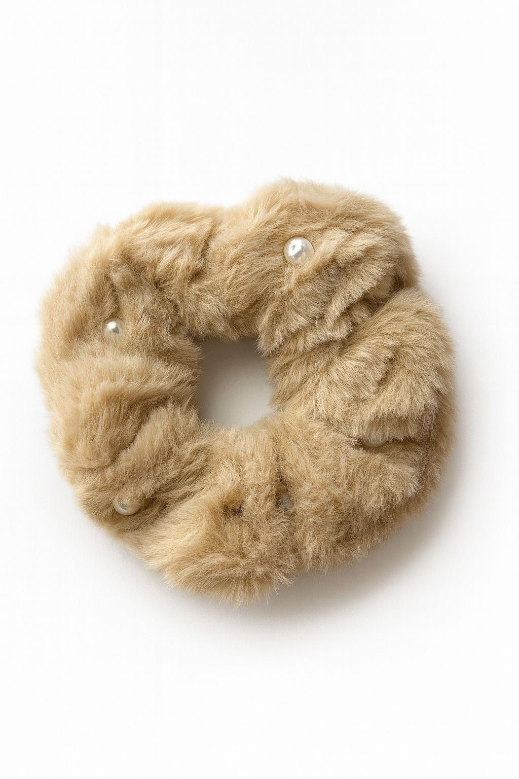 Faux Fur Pearl Scrunchie – Soft, Elegant & Winter-Perfect