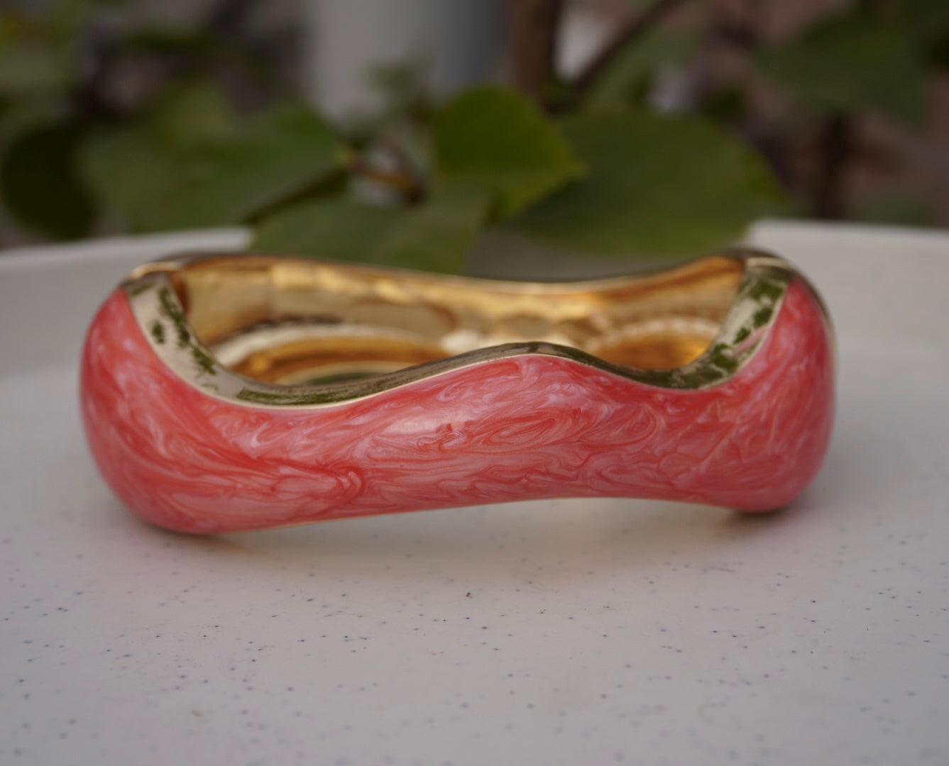 Sculpted Kada Bracelet with Gold Finish