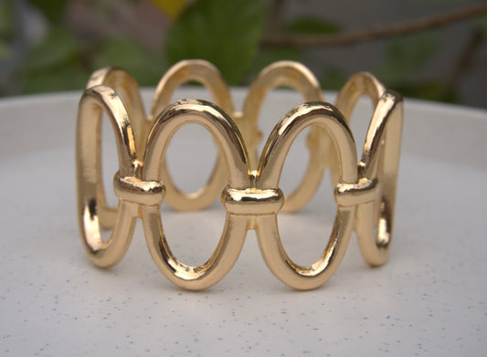 Golden Loop Statement Bracelet – Modern Chic Cuff