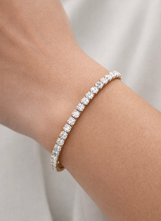 Classic Brilliant-Cut Tennis Bracelet | Luxury Crystal Link Bracelet