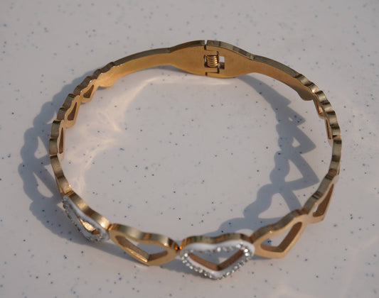Gold Heart Charm Bracelet for Women