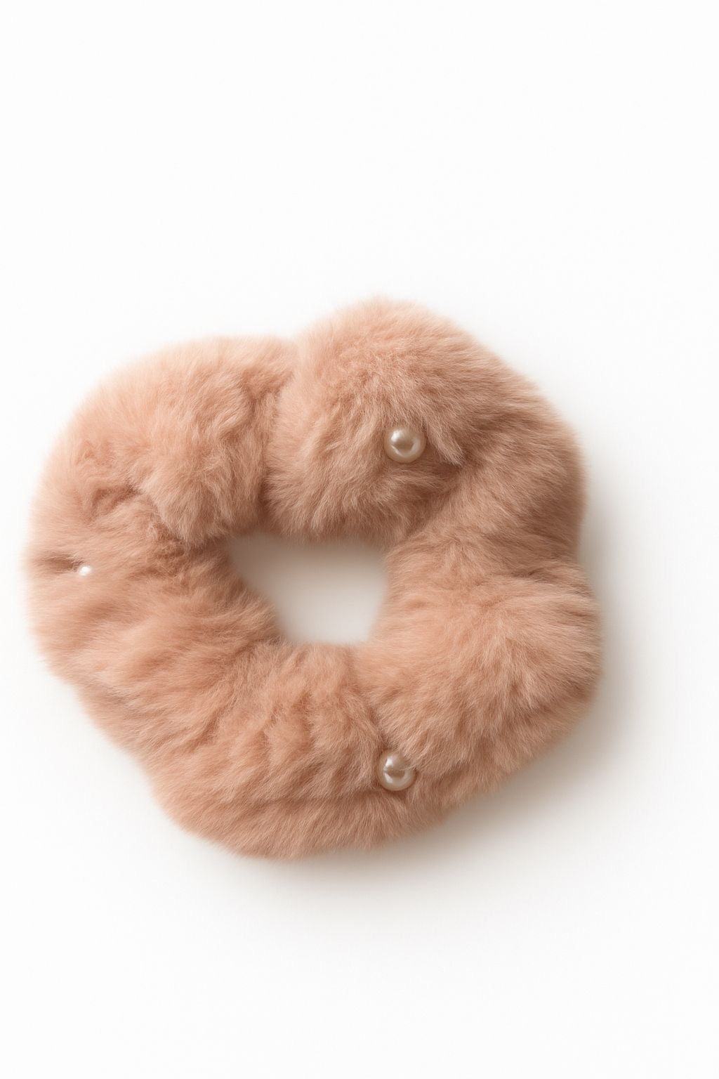 Faux Fur Pearl Scrunchie – Soft, Elegant & Winter-Perfect