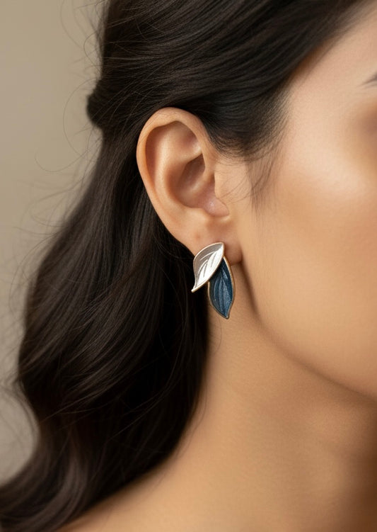 Chic Botanical Leaf Cluster Stud Earrings