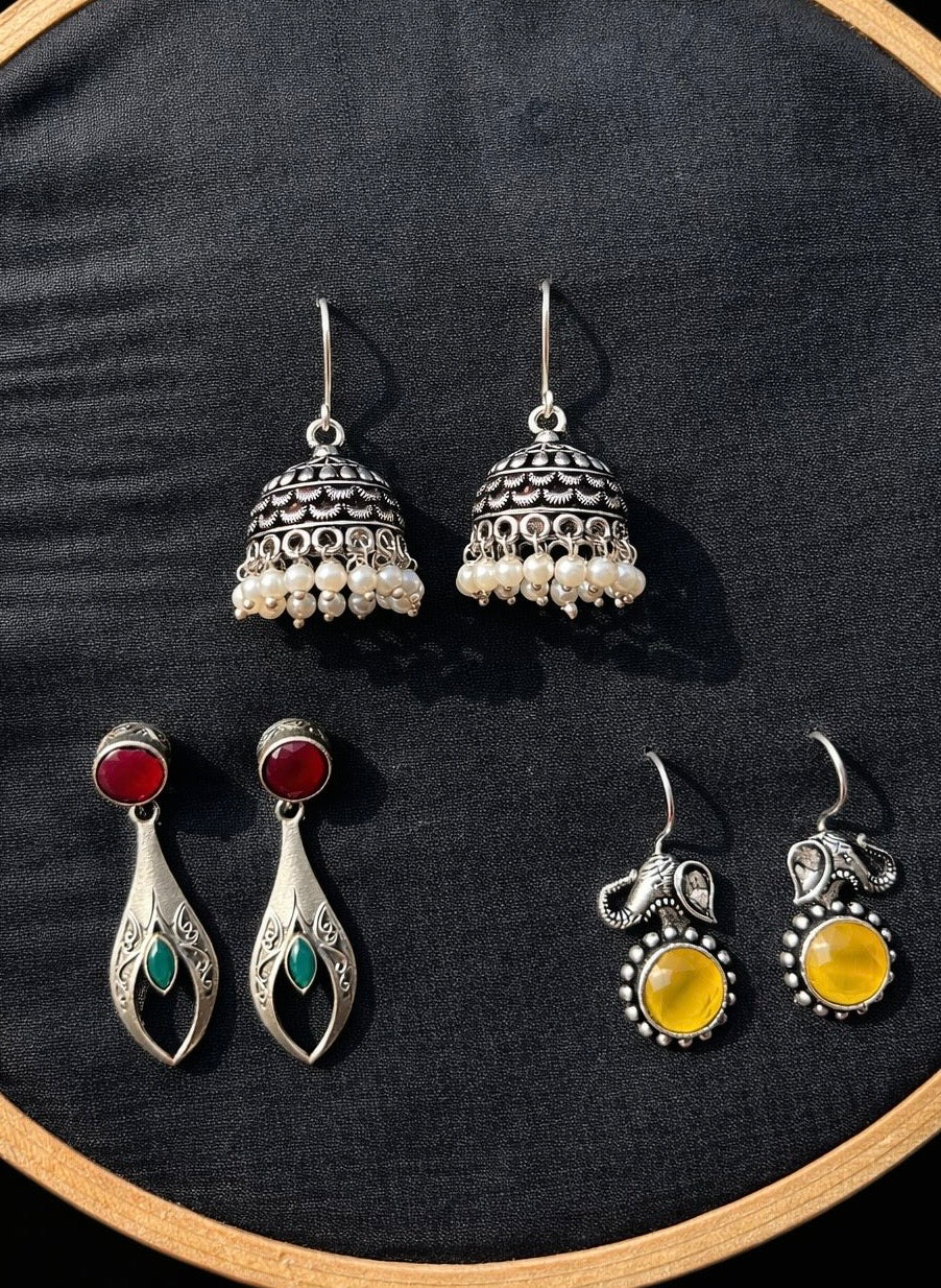 The Wanderer’s Set- Jhumka, Elephant & Tribal Dangles